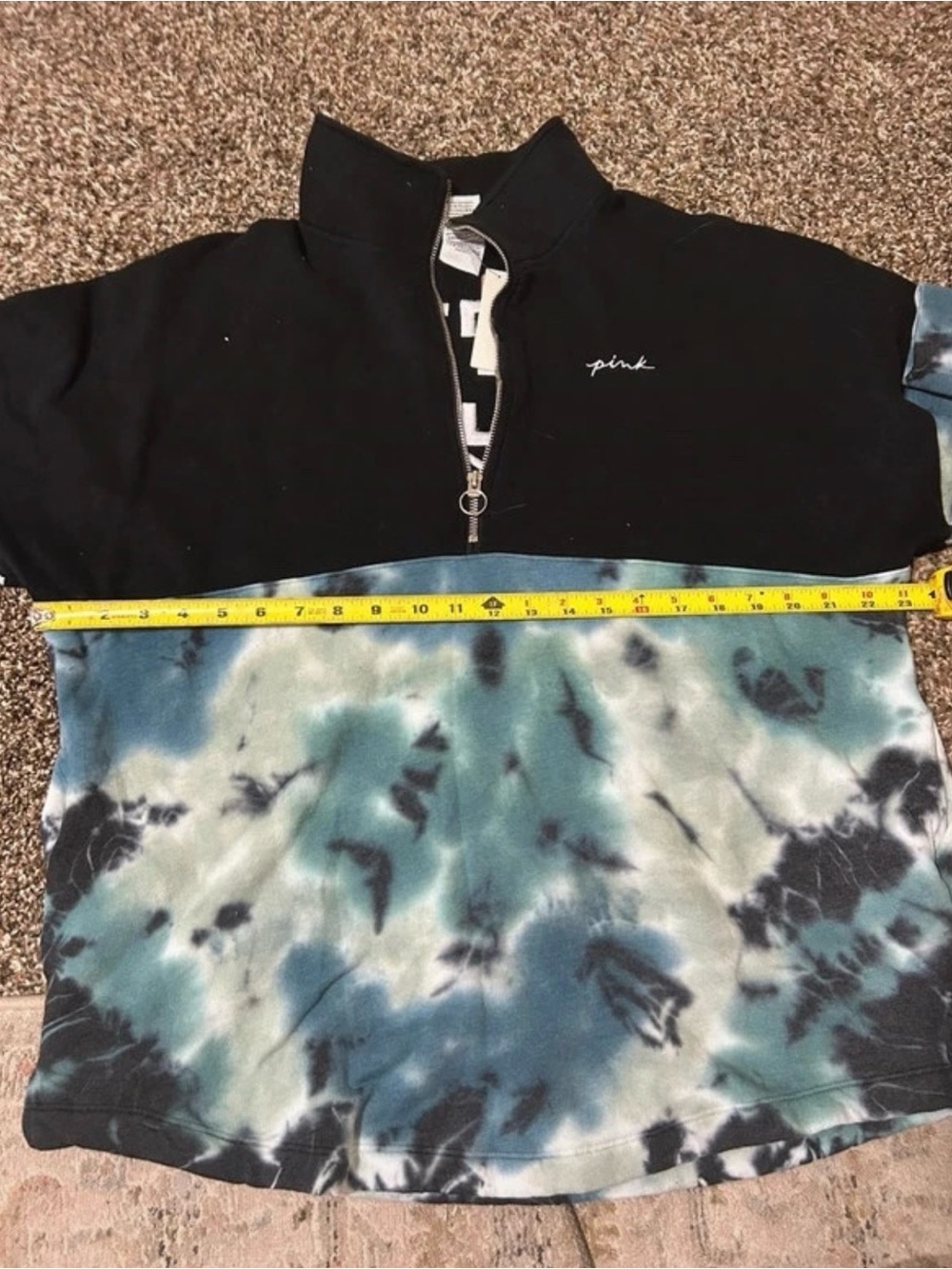 PINK Victoria's Secret Tie-Dye Quarter Zip Sweater